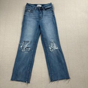 BKE | Billie High Rise Cropped Straight Distressed Blue Jeans | Women's 27